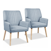 Artiss 2X Armchair Fabric Blue Grey