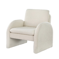 Artiss Armchair Accent Chair Lounge Tub Sofa Couch Curved Arm Seat Boucle White