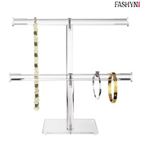 Fashyni Acrylic Jewelry Necklace and Bracelet Stand Organizer