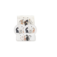 Cat Couple Embossed Entertaining Set