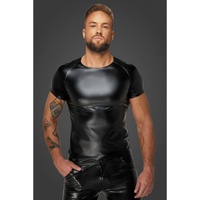 Noir Wetlook T Shirt With Snake Sleeves Black - Black - Extra Large