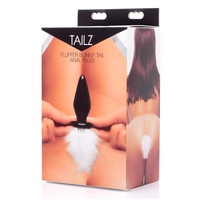Tailz White Fluffer Bunny Glass Anal Plug