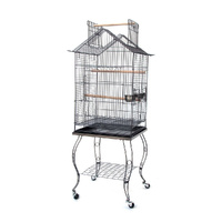 Samland BIRD PARROT CAGE WITH STAND COCKATIEL AMAZON AFRICAN GREY CAIQUE CONURE BLACK