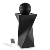 Samland SOLAR PANEL POWER WATER PUMP FOUNTAIN FEATURE WITH LED TWISTED DESIGN