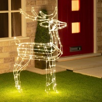 Samland Led Warm White Copper Wired 3d Standing Reindeer For Christmas Decoration