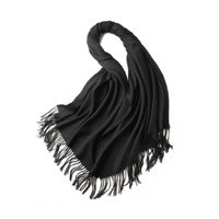 100% MERINO VIRGIN WOOL SHAWL 970115 BLACK