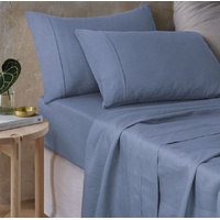 Hemp Sky Blue Sheet Set by Vintage Design Homeware King