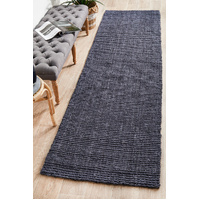 Atrium Barker Navy Runner by Rug Culture - 400X80CM