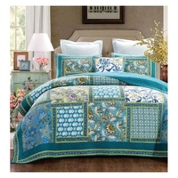 Aquamarine 100% Cotton Quilted 3 pcs Bedspread Coverlet Set King