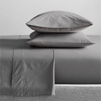 300 Thread Count 100 % Organic Cotton Steel Grey Sheet Sets by Renee Taylor Double