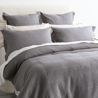 Elegance Waffle Cotton Jacquard Fossil Quilt Cover Set by Renee Taylor Queen