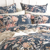 300 TC Waratah Cotton Reversible Midnight Quilt Cover Sets by Renee Taylor Queen