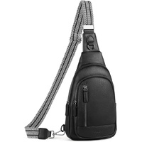 Black Faux Leather Sling Bag: Unisex, Spacious, Reversible Crossbody for Aussies