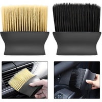 Yellow & Black Car Detailing Brush Set (2-Pack): Soft Bristle Dust Cleaners for Air Vents, Dashboard & Home Use