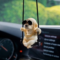 Cute Swinging Labrador Car Mirror Ornament: Yellow Retriever Hanging Accessory for Australian Drivers & Dog Lovers