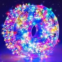 300 LED Colorful Fairy String Lights, 9m Green Wire, Battery-Operated, IP44 Waterproof with Timer for Christmas Decor (Batteries Not Included)
