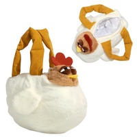 Cute Chicken Plush Handbag – White & Brown Kawaii Animal Tote for Girls & Women | Fun Gift Idea