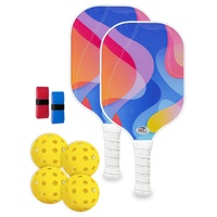 Pickleball Paddle Set with 4 Balls – Fiberglass Surface, Lightweight Grip | Indoor & Outdoor Play