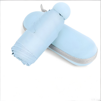 Mini Travel Umbrella – Compact Sun & Rain Protection for Women, Kids | UV-Blocking Pocket Umbrella with Case | Lightweight Foldable Umbrella（light blu