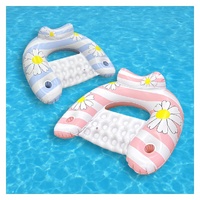 Daisy Inflatable Pool Floats 2-Pack for Adults: U-Shaped Lounge Chairs with Cup Holders, Portable for Pool, Beach, Summer Fun