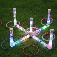 LED Ring Toss Game Set, Outdoor Indoor Yard Game for Adults & Kids with Light-Up Targets, Compact Carry for Parties & Family Fun