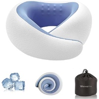 Travel Pillows for Airplanes,Memory Foam Neck Pillow for Traveling,Smooth & Cooling Fabric Plane Pillow for Long Flight,Ideal for Travels,Airplanes,Of