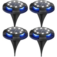 4-Pack Solar Ground Lights: 8-LED Outdoor Garden Pathway Lights with IP65 Waterproof for Lawn, Patio & Landscape