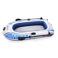 2-Person Inflatable Boat: 190x100cm Thick PVC Raft for Lakes/Pools – 180kg Capacity with Oars & Pump