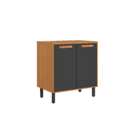 Base Kitchen Wooden Cabinet/Cupboard with 2 Doors in Cinnamon Finish - Napoles Graphite Flat Pack DIY