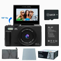 4K Digital Camera for Photography 64MP Vlogging Black