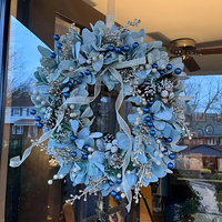 Blueberry Eucalyptus Wreath with Golden Accents