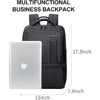27L Laptop Backpack for Men–USB & Type-C Charging Port, Water-Resistant, Fits 16" Laptop, Expandable, Perfect for Office and Travel-Black
