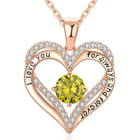 18K Rose Gold Necklaces for Women, 926 Sterling Silver Gifts for Mothers Day, Jewelry for Wife Mom Her Girlfriend, Birthstone Diamond Necklace for Bir