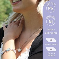 Infinity Love Heart Necklace, Birthstone Necklace for Women, Jewelry for Women with Healing Crystals, Allergy Free Pendant Necklace-04-April-Rainbow O