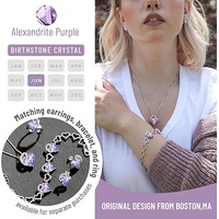 Infinity Love Heart Necklace, Birthstone Necklace for Women, Jewelry for Women with Healing Crystals, Allergy Free Pendant Necklace-06-June-Alexandrit