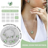 Infinity Love Heart Necklace, Birthstone Necklace for Women, Jewelry for Women with Healing Crystals, Allergy Free Pendant Necklace-08b-August-Light C