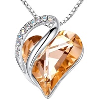 Infinity Love Heart Necklace, Birthstone Necklace for Women, Jewelry for Women with Healing Crystals, Allergy Free Pendant Necklace-16-Energy-Calcite 