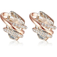 Infinity Love Heart Birthstone Earrings for Women, Crystal Stud Earrings with Healing Stones, Allergy-Free Jewelry for Women with Gift Box, Silver-ton