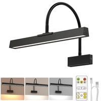 Picture Frame Light with Remote, Wireless 16 Inch Black Art Light, Battery Operated Picture Light with 3 CCT, Dimmable and Timer Wall Picture Lights f
