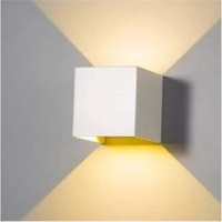 LED Wall Light 12W, Square Shaped LED Wall Lamp with Adjustable Angle Design, Modern Aluminum Wall Sconce Lighting IP65 Waterproof for Indoor Outdoor 