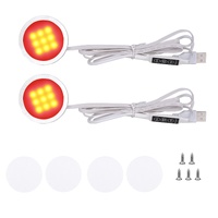 RGB Single LED Kitchen Under Cabinet Puck Light,Color Changing LED Under Cabinet Lights Kit,Aluminum Slim Multi Color Wired Display Cupboard Light for