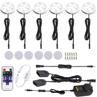 Dimmable & Timing Under Counter Lights Kitchen with Wireless RF Remote,Ultra-Thin 240V LED Cabinet Lights,12W Shelf Lights，6 Lights,Daylight White