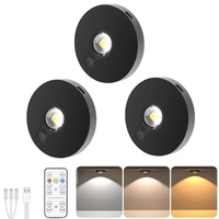 3 Lights LED Rechargeable Slim Cabinet Light, 2cm, Remote Control, Magnetic Mount