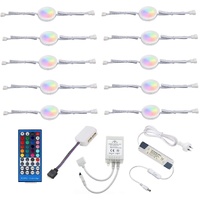 Under Counter LED Light Kit, RGBW Under Cabinet Lighting, 10 Packs Colored Cabinet Lights with Wireless 40-Key IR Dimmable Remote Control (10 Lights)