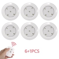 6 LED Light Set with Remote - Warm White for Cabinets & Displays
