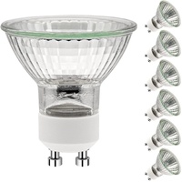 GU10 Halogen Light Bulbs, GU10 Bulbs 50W, 6 Pack Spotlight Bulbs AC 230V 50W, Light Bulbs Halogen Equivalent Energy 2 Pin 35° Beam Angle 2700K Dimmabl