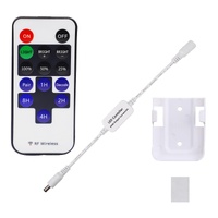 Updated Mini Remote Control for Single Color LED Strip Lights, RF Dimmer for 12V DC LED Ribbon, LED Neon Sign, Wireless Remote Control for Dimmable 35