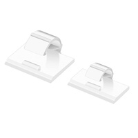100PCS Cable Clips White, AIBOO Upgraded Wire Clips Adhesive with 50PCS Small Size & 50PCS Large Size Cable Straps, Mini Cable Wire Management for Han