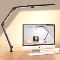 LED Desk Lamp,Foldable Table Lamp for Computer and Desktop,Flexible Clamp on Desk Lamps,Black Portable Desk Lamp for Home Office Reading,Working,Compu