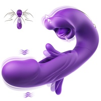 3-in-1 mouth slap tongue vibrator female 7-frequency sucking button G-spot masturbator_Purple